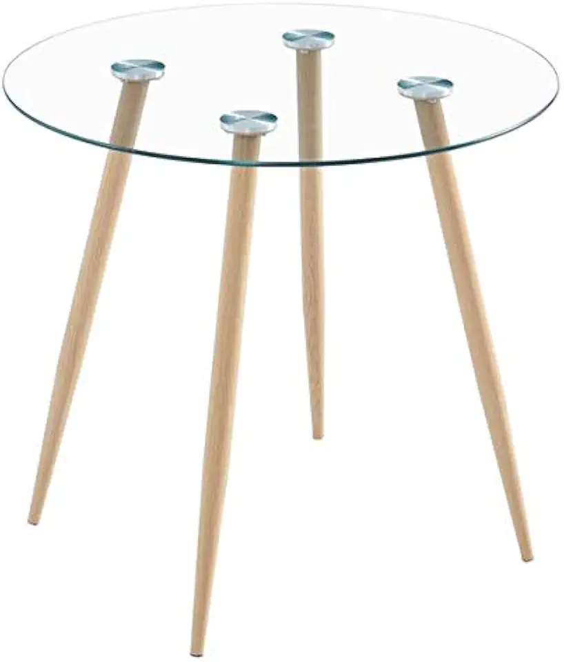 80x80x75cm Dining Table, Glass Dinner Table, Kitchen Table for Home Office Furniture for Living Room, Dining Room Kitchen Breakfast Furniture