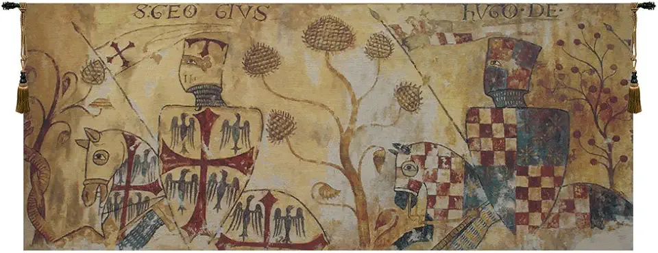 Chevaliers Belgian Tapestry Wall Hanging - 79 in. x 32 in. Cotton/Viscose/Polyester by Charlotte Home Furnishings