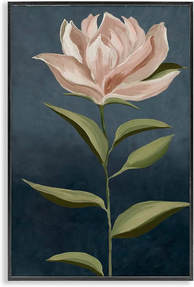 Stupell Industries Traditional Pink Bloom Black Framed Giclee Wall Art Design by Jacob Q, 20 x 30