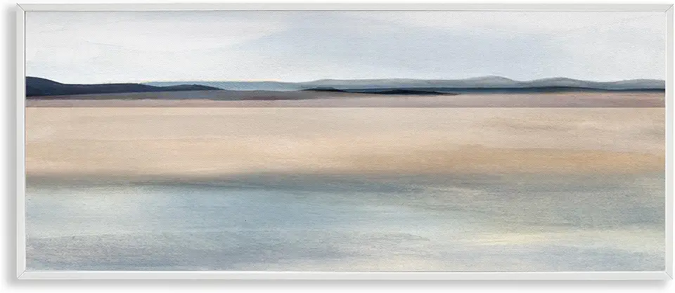 Stupell Industries Fading Ombre Landscape White Framed Giclee Wall Art Design by Charity Henderson, 30 x 13