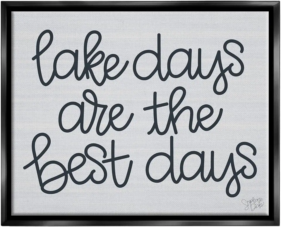 Stupell Industries Lake Days Are Best Nautical Phrase Framed Floater Canvas Wall Art, Design by Stephanie Dicks