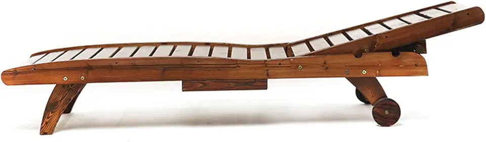 Office Desk Chair Office Chair Ergonomic Carbonized Solid Wood Beach Chair Leisure Folding Balcony Chair Lounge Chair Lunch Break Home Chair (Brown One Size)