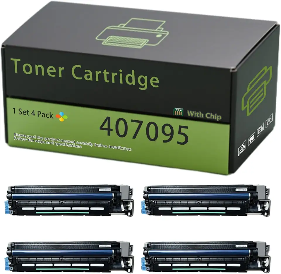 407095 Toner Cartridge Compatible for Ricoh Aficio SP C830DN SP C831DN Printers, High Production Replacement, Clear Printing, with Chip, High Yield 70000 Pages (4-Pack BK/C/M/Y)