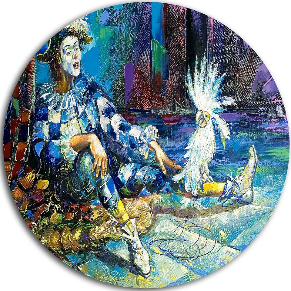 Designart MT6080-C23 Metal Wall Art-Disc of 23 inch, 23X23-Disc, Blue/White