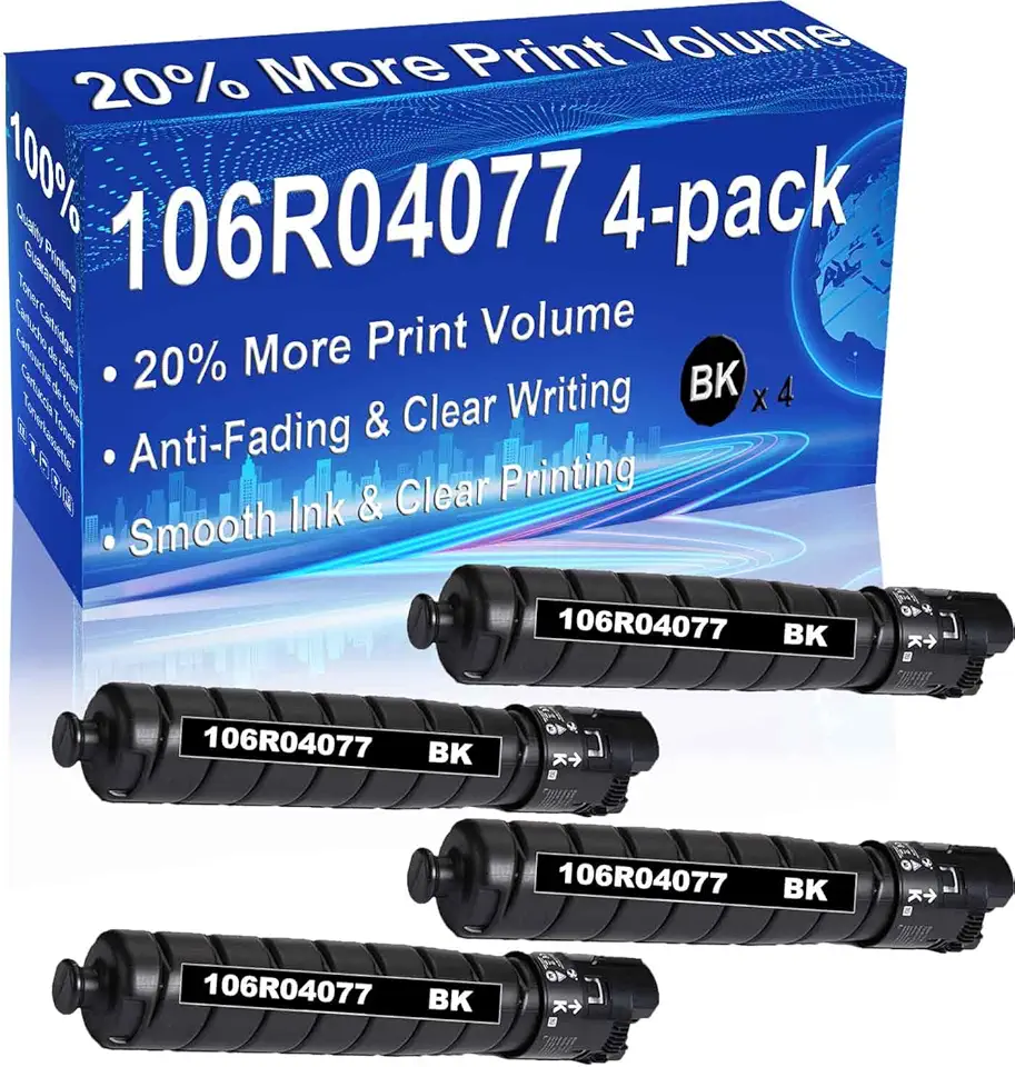 4-Pack (Black) Compatible High Yield 106R04077 Toner Cartridge Use for VersaLink C9000 Printer