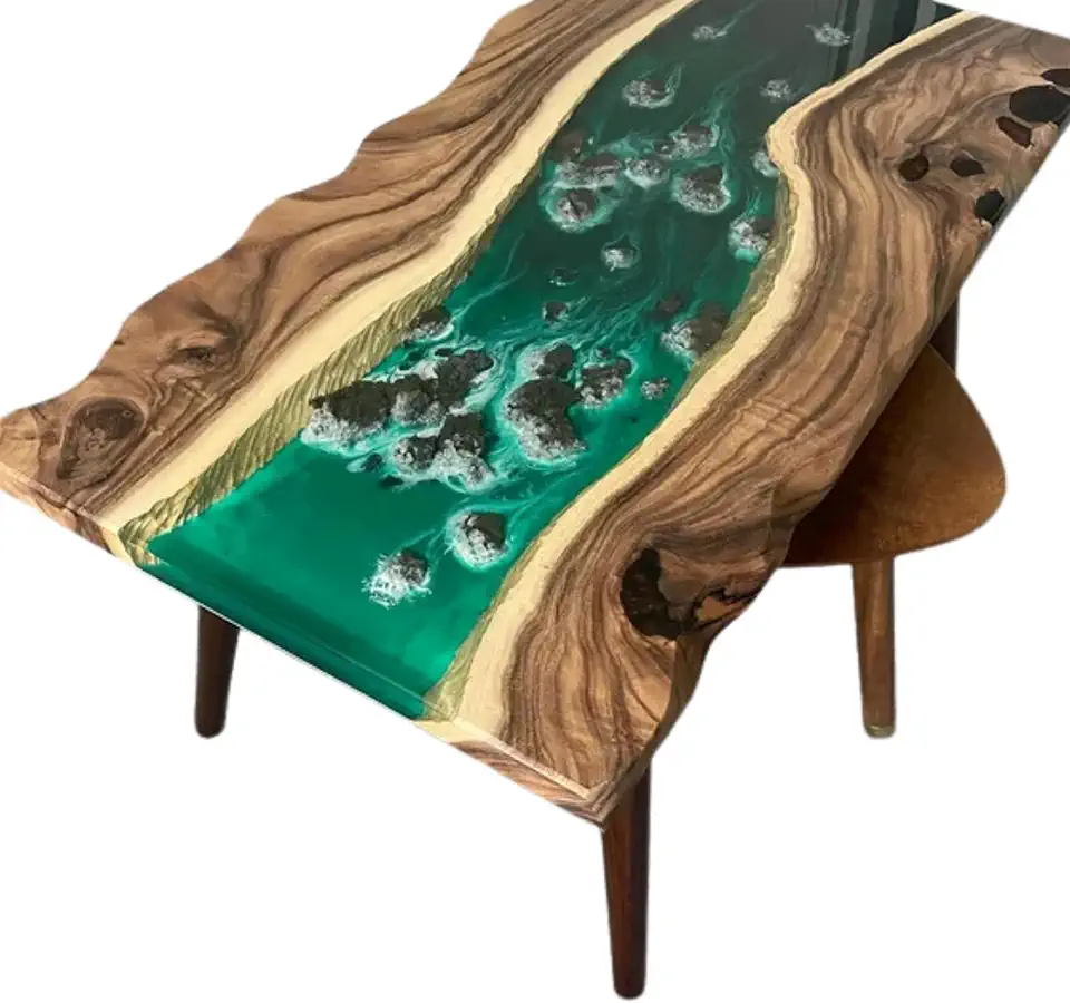 Table Spectacular Natural Scenery, Custom Live Edge Color Table, Personalized River Table, Luxury Coffee Desk, Kitchen Table, Gift Home, Beach House Table, Bar Table, Unique Home Gift (40x80 inch.)