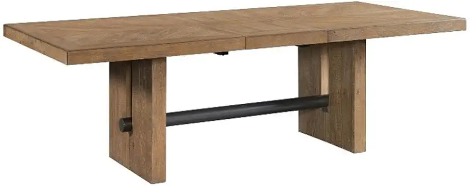 Sponsored Ad - Pemberly Row Contemporary Wood Trestle Table in Weathered Oak