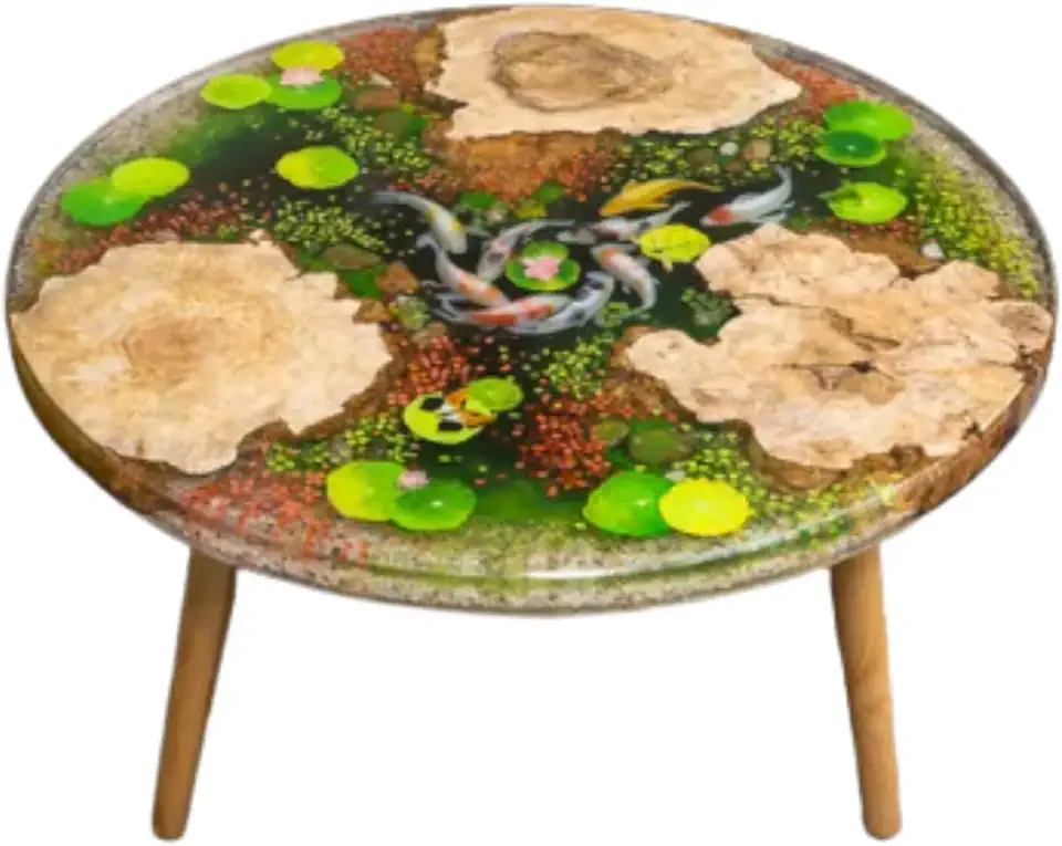 Modern table, Japan Fish Table, Customized Live Edge Epoxy Table, Personalized Table, Luxury Coffee Desk, Kitchen Table, Gift Home, RiverTable, Bar Table, Unique Home Gift, Japan Art (40x80 inch.)