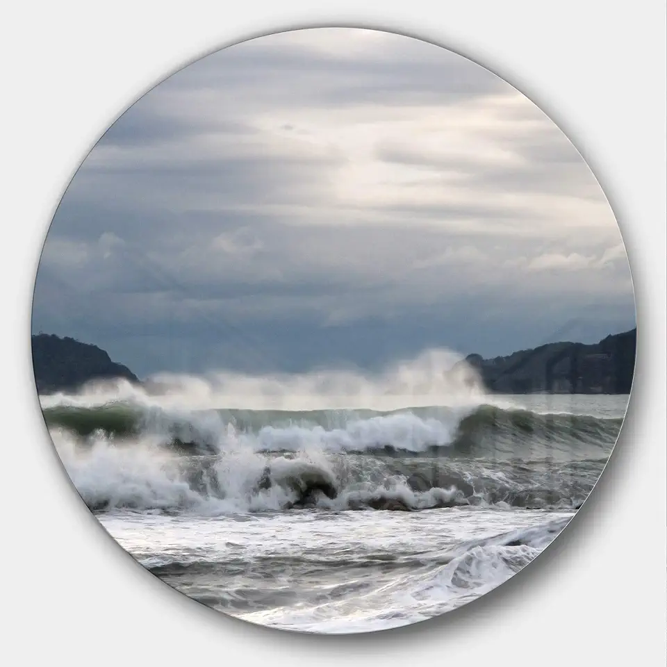 Designart MT13064-C23 Metal Wall Art-Disc of 23 inch, 23X23-Disc, White