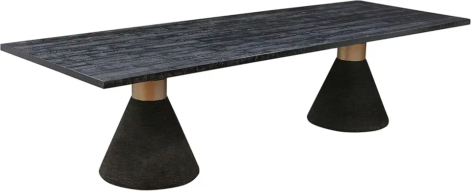 TOV Furniture Rishi Black Rope Wooden Rectangular Table