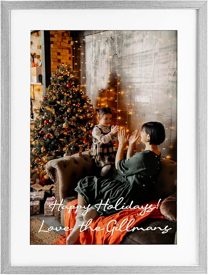 Stupell Industries Personalized Custom Print and Text Rectangular Gray Framed Print Under Glass Wall Art