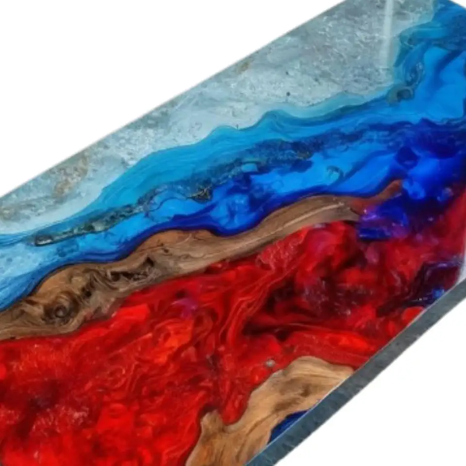 Personalized River Red and Blue Table, Unique Living Room Furniture Decor, Beach Table, Office Table, Ocean Table, Handmade Coffee Table, Dining Table, Modern Home Decor, Gift New home (36x80 inch)