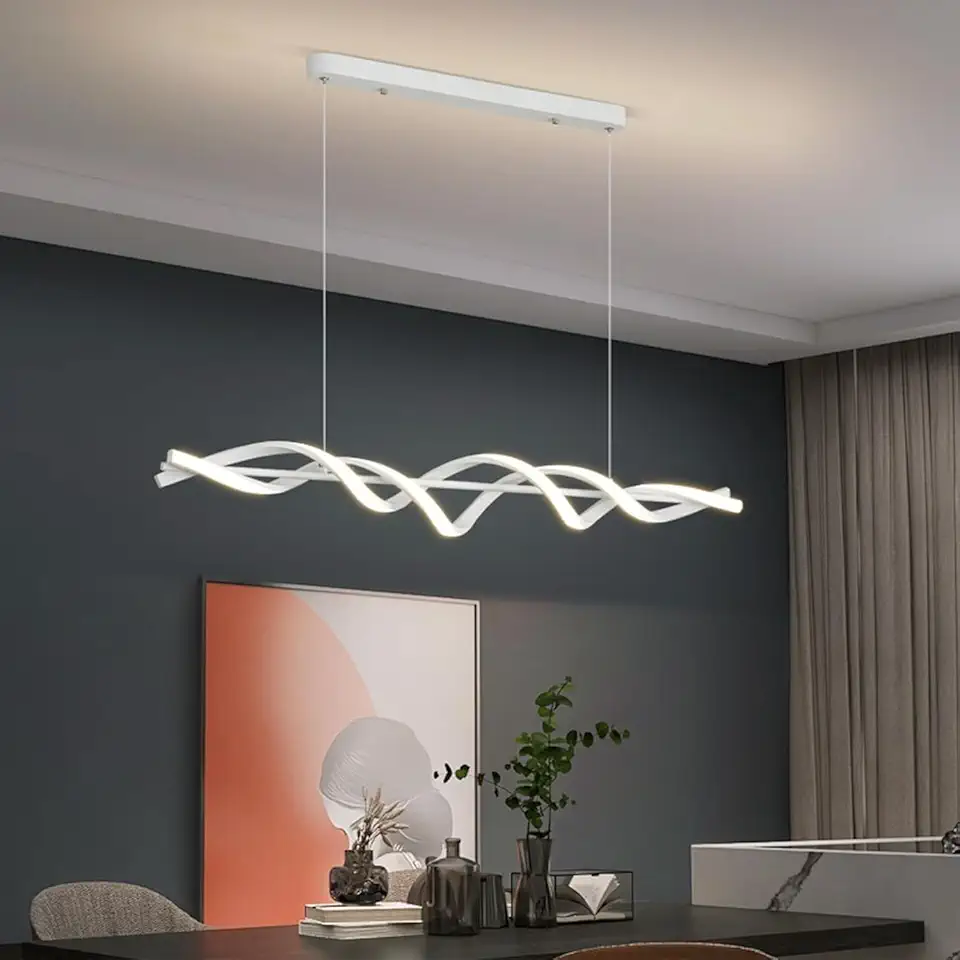 Dining LED Pendant Light, Table Dining Room Lamps Pendant Lights, Dimmable Modern Originality Hanging Light with Remote Control Chandelier, Living Room Kitchen Lamps for Office Hotel Bar