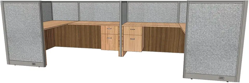 GOF 2 Person Separate Workstation Cubicle (5'D x 13'W x 4'H) / Office Partition, Room Divider (48