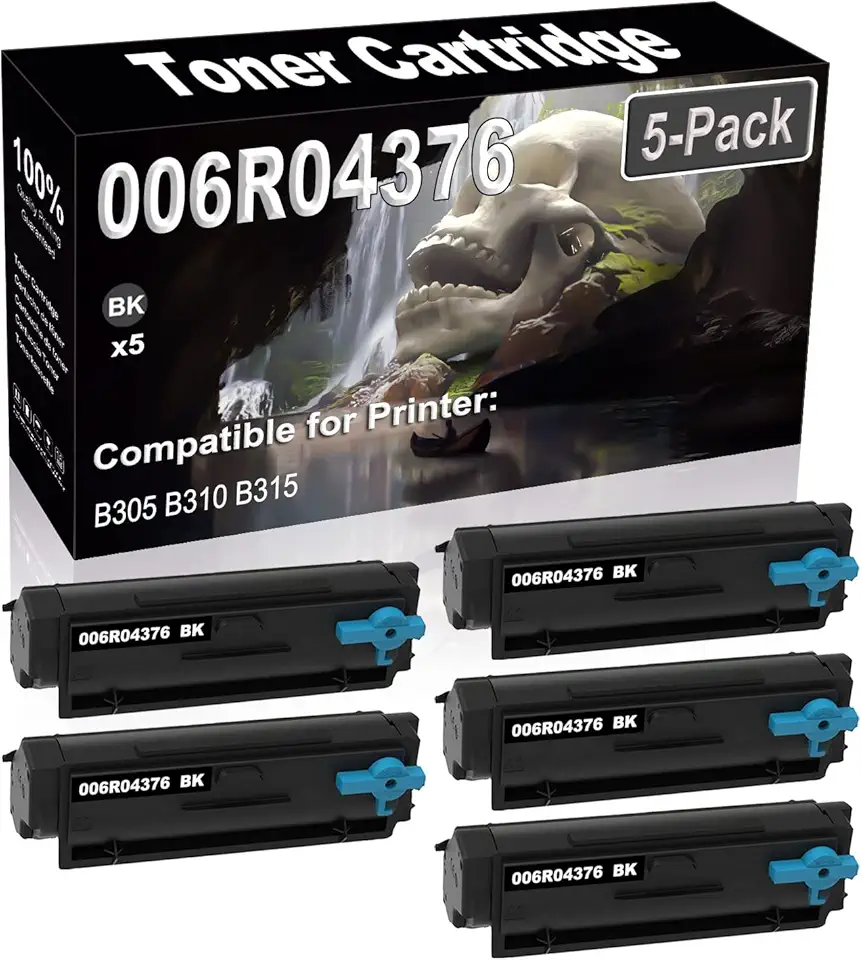 5-Pack Compatible High Capacity 006R04376 Imaging Toner Cartridge use for B305 B310 B315 Printer (Black)
