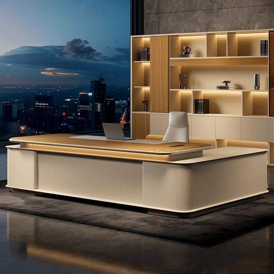 Large L Shaped Corner Executive Desk, 110 inch Computer Desk with File Drawers and Lateral Cabinet, Writing Table Business Furniture Set Workstation for CEO Boss