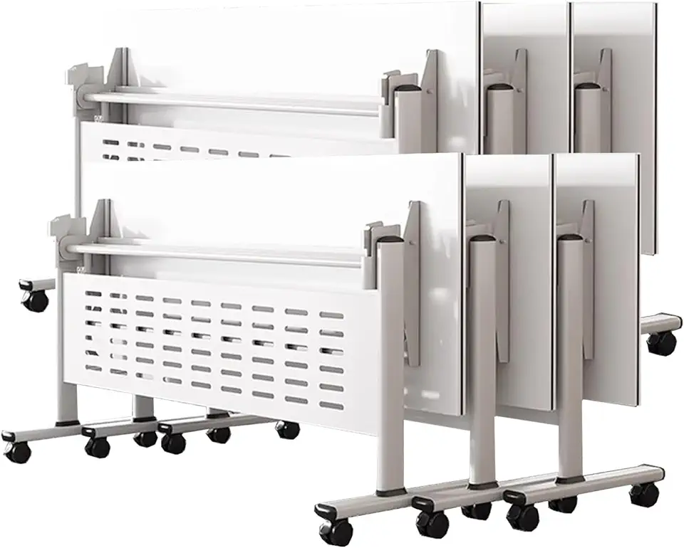 Folding Conference Room Table with Caster Wheels Mobile Seminar Meeting Table for Schools and Companies (6PCS 62.9