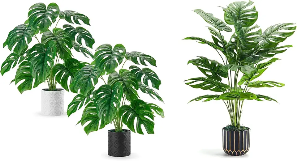 Rich in Two Packs of Large Plants and Turtle-Back Bamboo, Artificial Green Plants, Suitable for Indoor and Outdoor Decoration in The Home Used for Dining Table Center, Wedding Parties, and