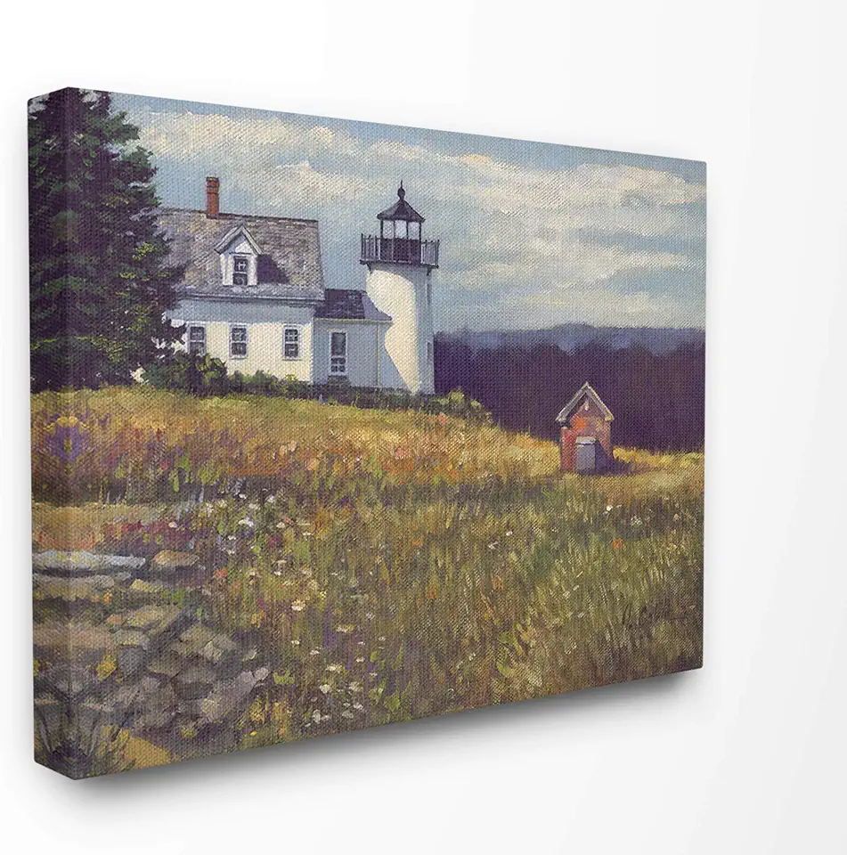 Stupell Industries Lighthouse Scene Overlooking The Forest Stretched Canvas Wall Art, Multi-Color