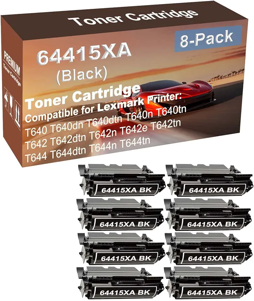 8-Pack Compatible High Yield T642 T642dtn T642n T642e T642tn Printer Cartridge Replacement for 64415XA Toner Cartridge (Black)