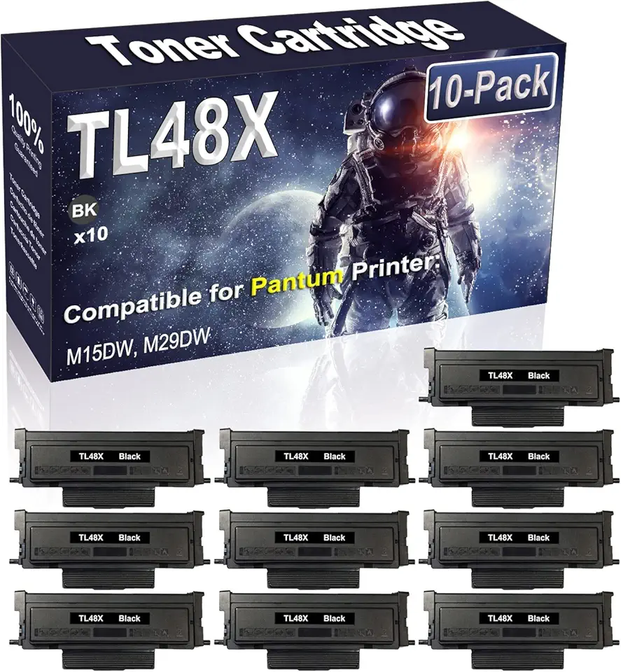 10-Pack (Black) Compatible TL48X Laser Toner Cartridge Replacement for Pantum M15DW M29DW Printer