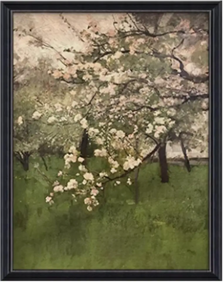 Black Framed Hand Painted Modern Art Oil Painting Textured Floral Painting Canvas Home Abstract Wall Art Living Room Bedroom Wall Posters Decorative Art 32x40 inches