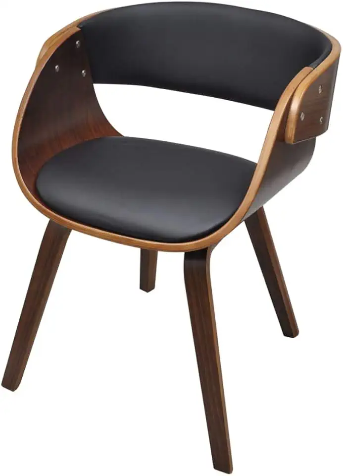 Dining Chair Black Modern Wood Frame Ergonomic Dining Room Seat 20.5 x 20.9 x 27.6 in No Assembly Kitchen & Living Room Use