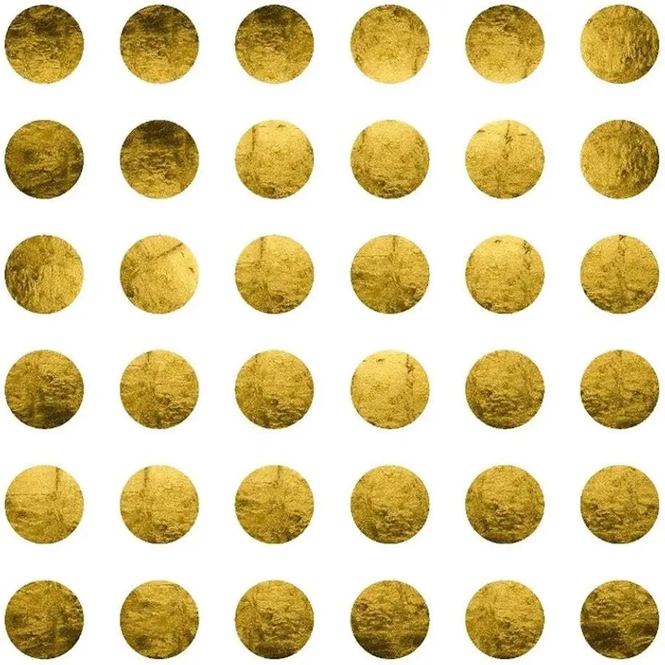 Giant Art 84x84 Golden Spots White Fine Art Giant Canvas Print in White