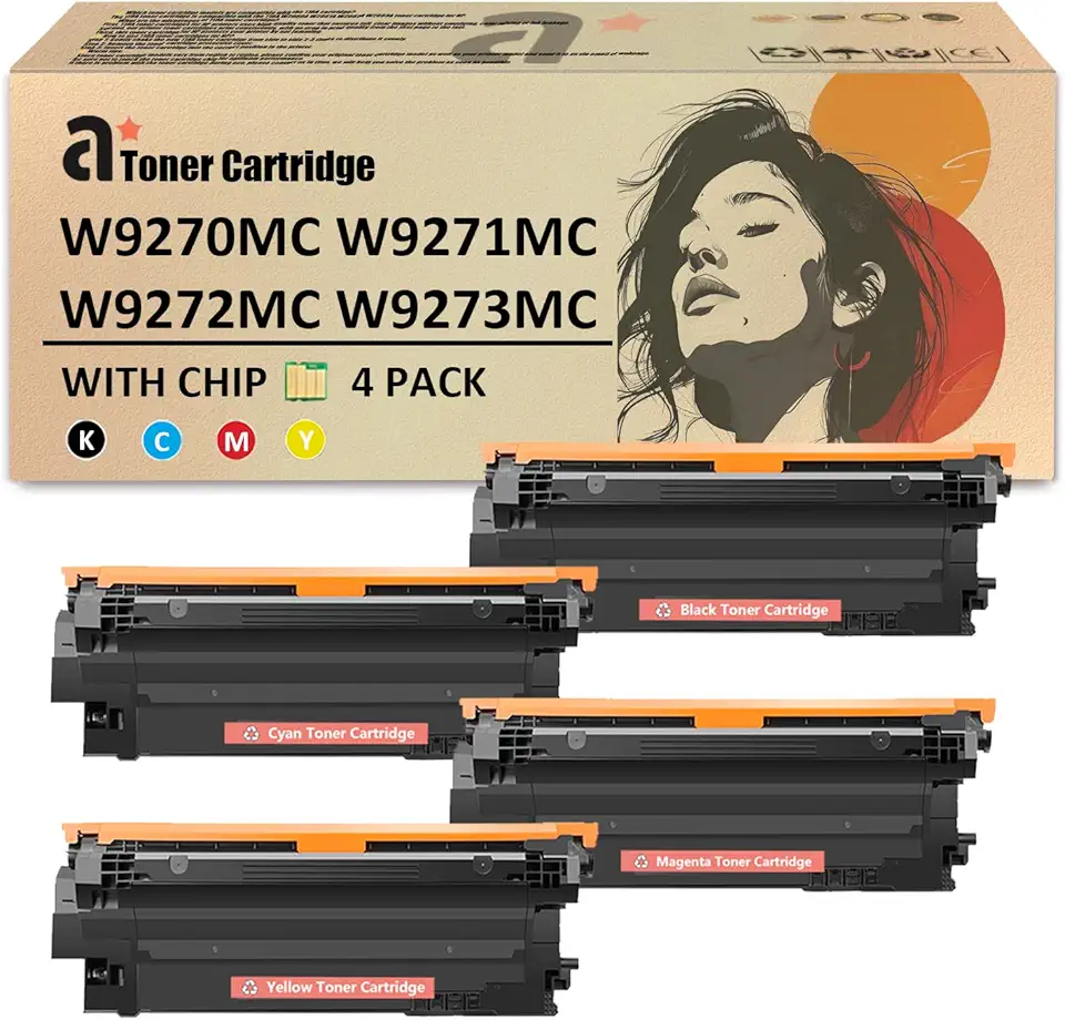 Compatible for HP Laserjet W9270MC W9271MC W9273MC W9272MC Toner Cartridge Work for HP Laserjet Enterprise X677 X67755dn X67755z X67755s X67765z X67765dn X67765s Printers, 4 Pack