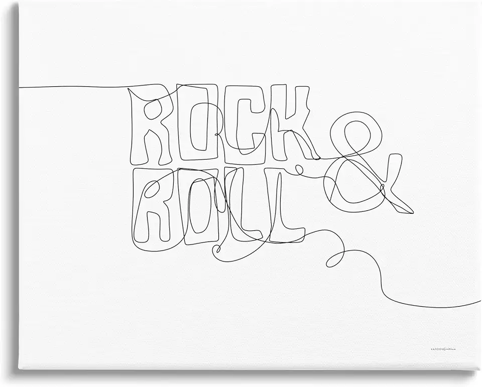 Stupell Industries Rock & Roll Music Line Doodle Canvas Wall Art, Design by Kamdon Kreations