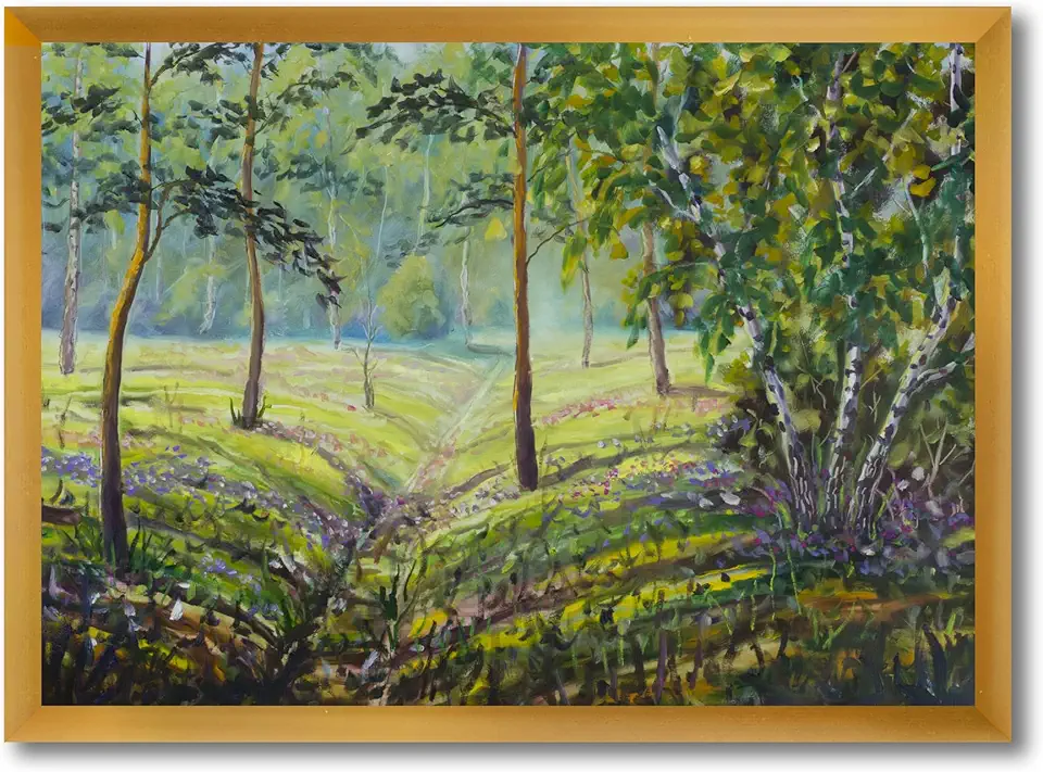 Pine Trees and Bushes In The Forest I Lake House Framed Wall Art