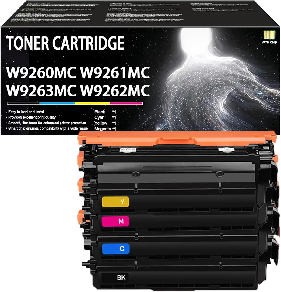 W9260MC Toner Cartridge Compatible for HP W9260MC W9261MC W9262MC W9263MC Toner Cartridges Work for HP Laserjet Enterprise X65455dn X65465dn Printers, with Chip, 4 Pack