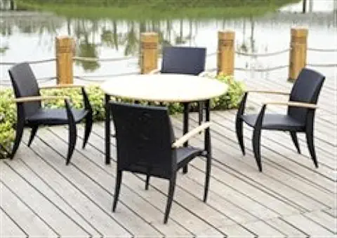 Anderson Teak SR002 Venetian Outdoor Dining Table Set SR002