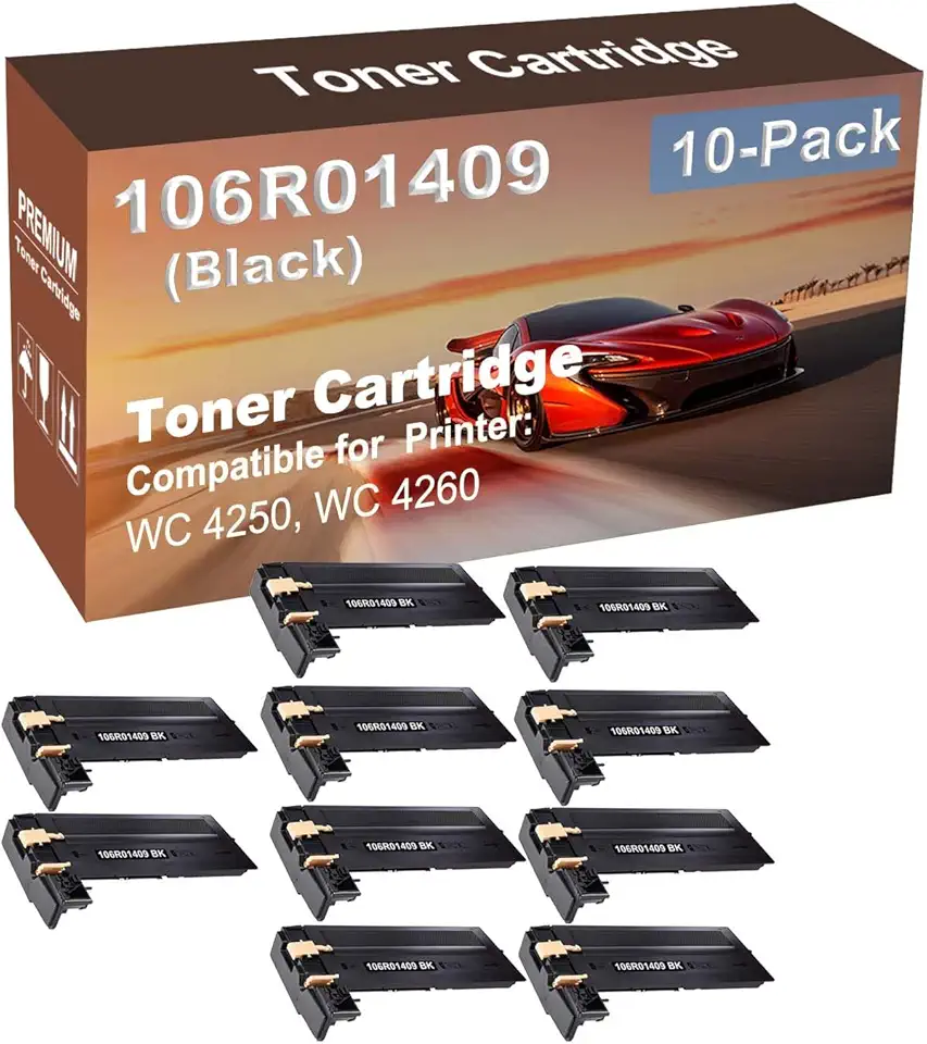 10-Pack Compatible High Capacity WC 4250, WC 4260 Printer Toner Cartridge Replacement for 106R01409 Printer Cartridge (Black)