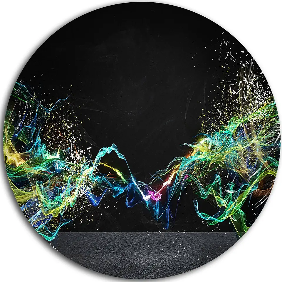 Designart MT6742-C23 Wall Art-Disc of 23 inch, 23'' H x 23'' W x 1'' D 1P, Green/Black