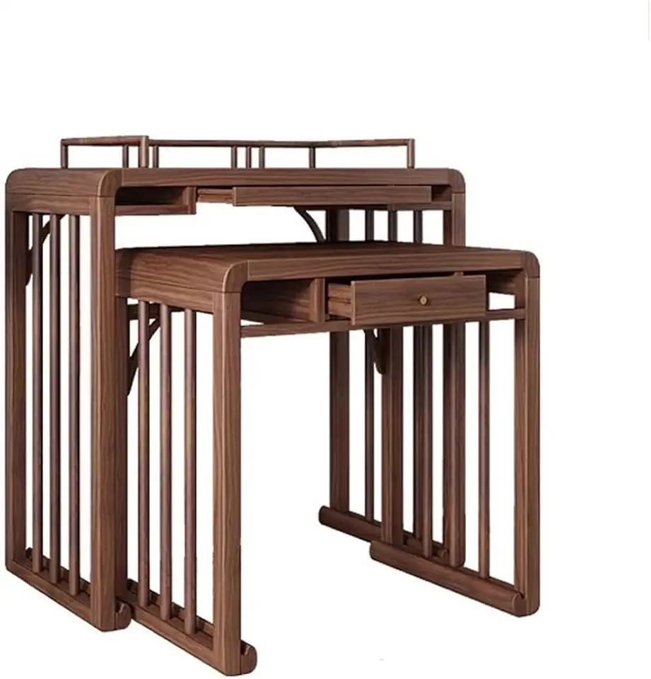 Chinese Style Wealth offering Platform New Chinese Style with Guardrail Wealth Offering Table, Living Room Incense Tribute Combination Table Chinese Buddha Table