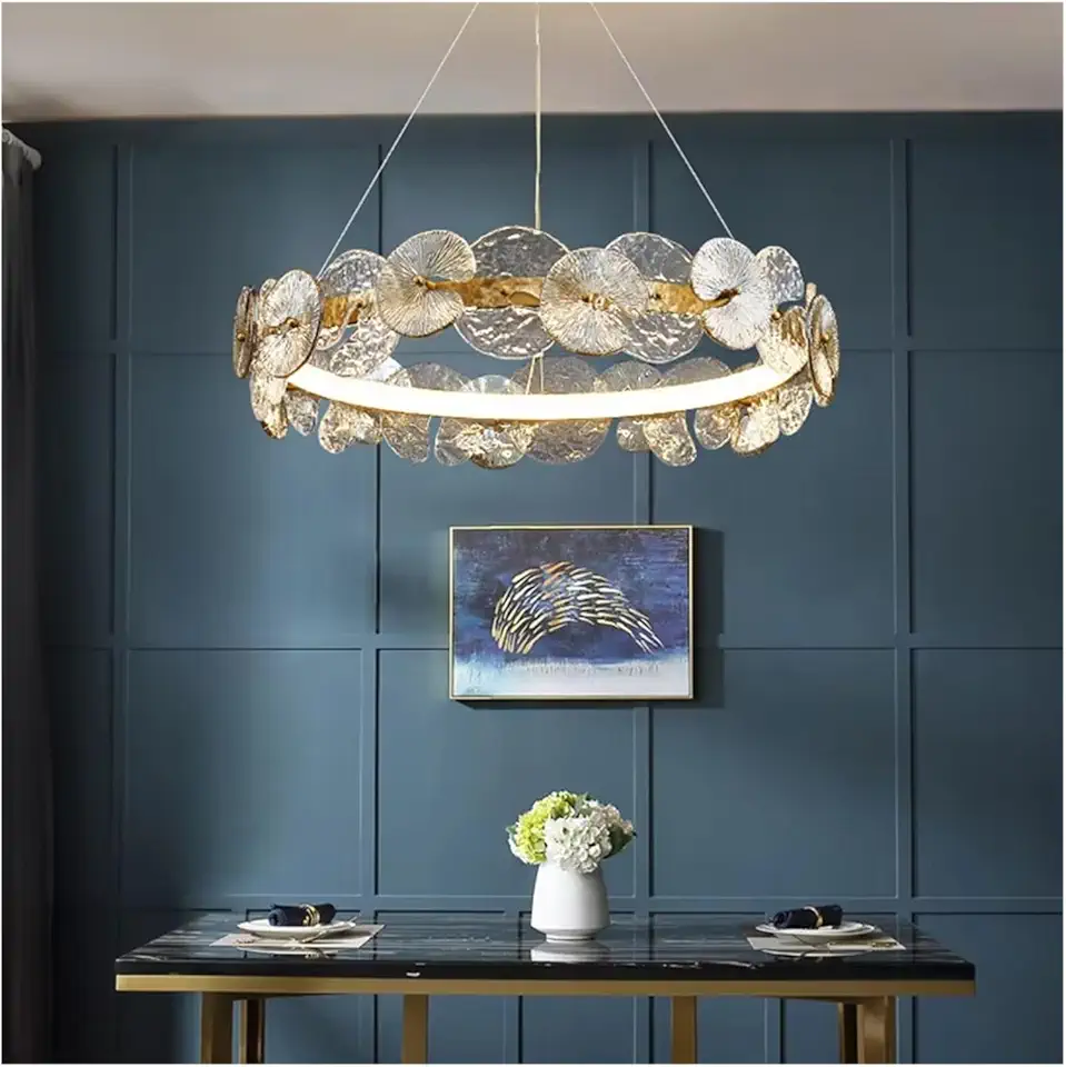 Glass Aluminum LED Decor Chandelier Fashion Art Home Lamp Bedroom Foyer Lighting Fixtures Dropshipping