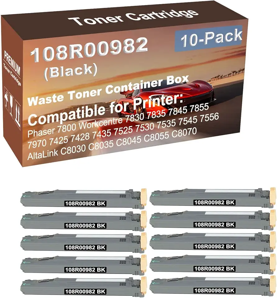 10-Pack Compatible High Capacity 108R00982 Waste Toner Container Box use for AltaLink C8030 C8035 C8045 C8055 C8070 Printer (Black)
