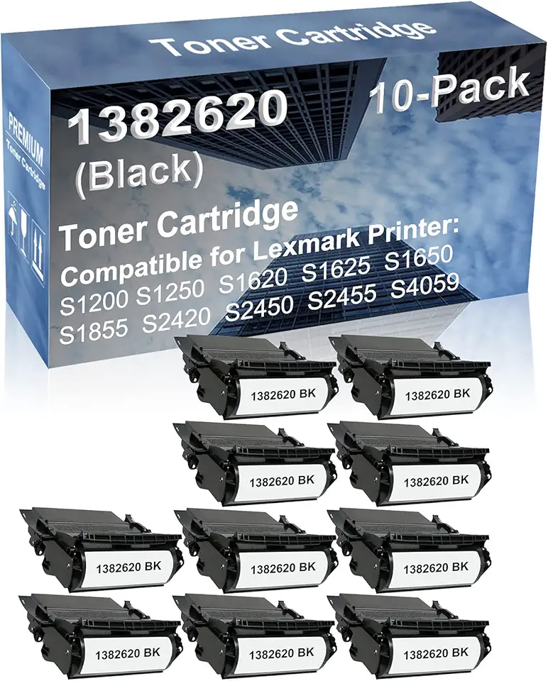 10-Pack Compatible High Yield S2450 S2455 S4059 Printer Cartridge Replacement for 1382620, 1382625 Toner Cartridge (Black)
