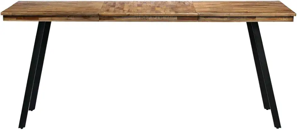 Dining Table Reclaimed Teak and Steel Compact Dining Table for Restaurant 70.8