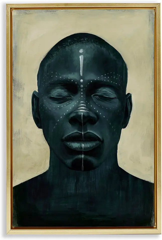 Stupell Industries Beautiful Male Portrait Gold Framed Floater Canvas Wall Art Design by Design Fabrikken, 21 x 31