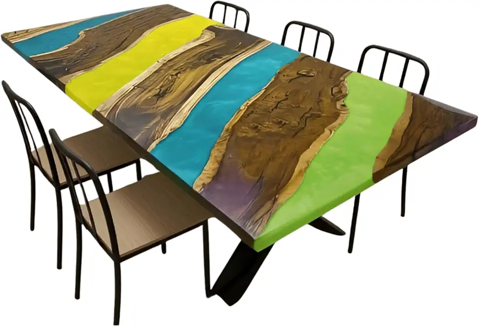 Custom Mix Color Table, Live Edge ColorTable, Personalized River Color Table, Luxury Coffee Desk, Kitchen Table, Gift Home, Beach House Table, Bar Table, Unique Home Gift (40x80 inch.)