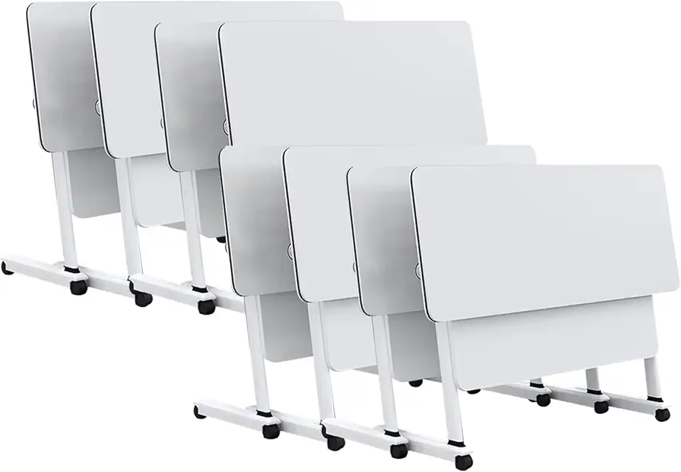 Folding Conference Table Collapsible Rolling Conference Table Portable Foldable Desk with Wheels Space-Saving Design for Office Classroom and Home Environments