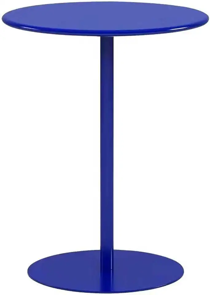 Round Bar Table for Narrow Space, Counter Bistro Pub Tables with Fixed Tabletop and Stable Base, Small Coffee Table, Circular Cocktail Dining Table for Home, Office and Kitchen, Blue(40x40x50cm)