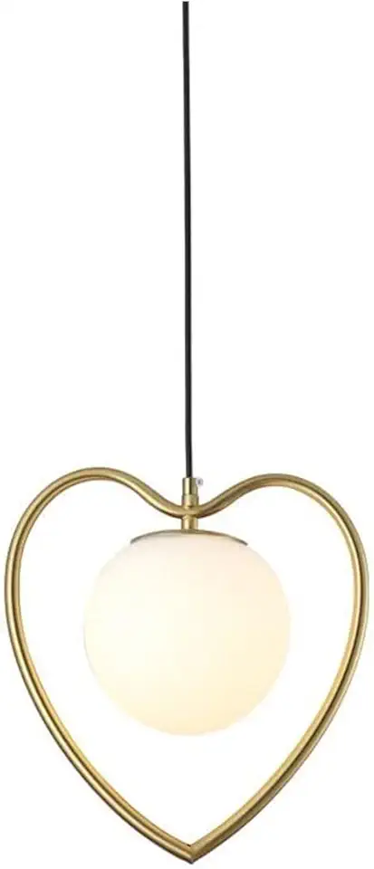 Modern Unique Design Heart Shape E26/E27 Pendant Light Metal Lamp Body Bedside, Dining Table Hanging Lamp Fixtures High Light Transmission Glass, Contemporary