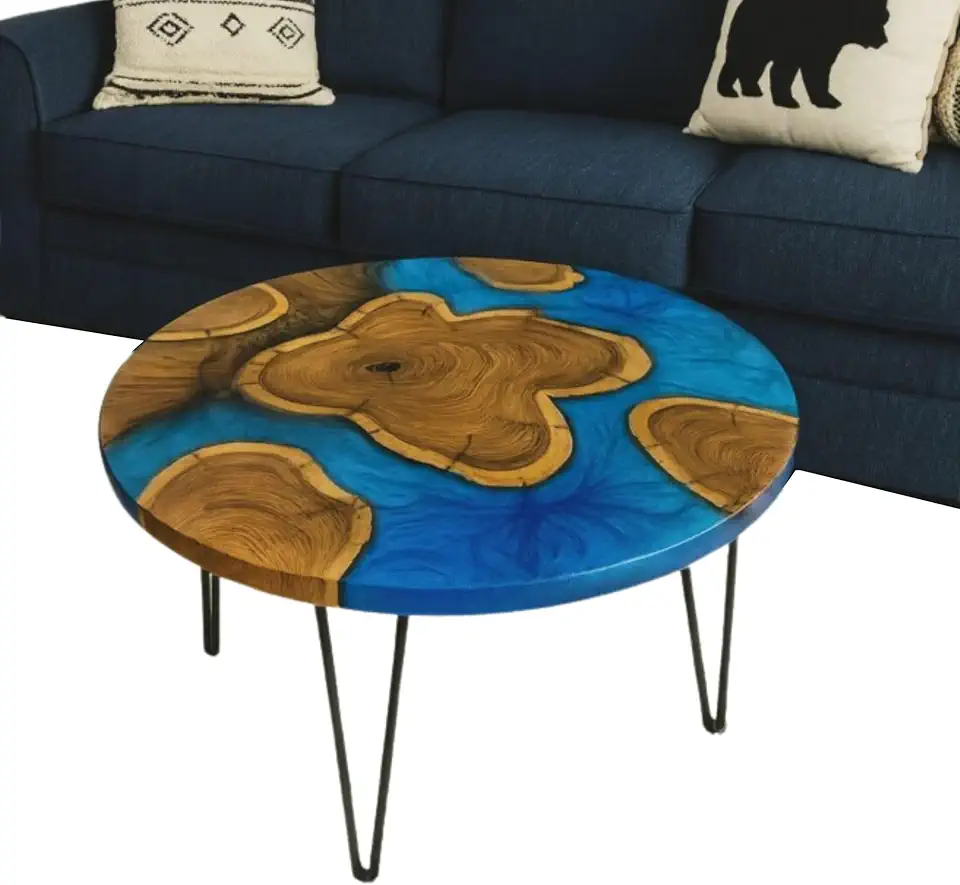 Round Wave Beach Table, Personalized Sea Wave Table, Custom Live Edge Ocean Table, Rustic Coffee Desk, Kitchen Table, Gift Home, Beach House Table, Bar Table, Unique Gift (40x80 inch.)