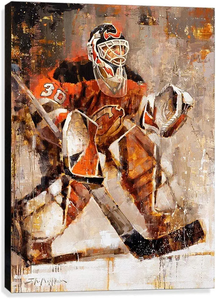 Martin Brodeur Canvas Print - New Jersey Devils Hockey Wall Art Decor, Goalie, NJ Devils Gift