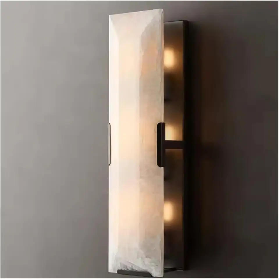 Modern Luxury Marble Wall Lamp Bathroom Bedside Villa Bedroom Coffee Retro Wall Lamp Indoor Room Decoration Art Sconce,Chandeliers