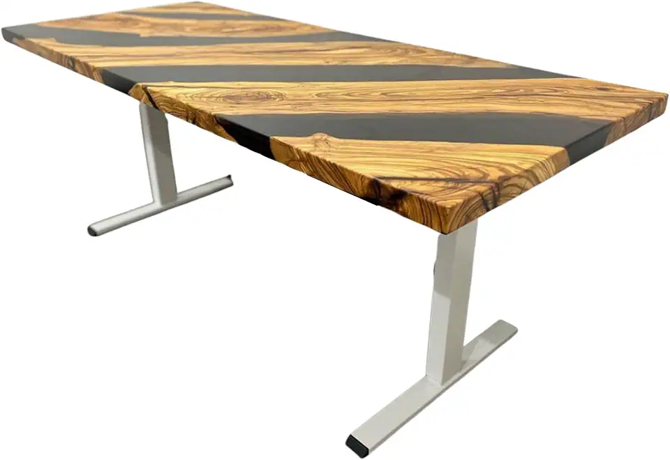 Large River Black Art Table, Unique Living Room Furniture Decor, Beach Table, Office Table, Black Table, Coffee Table, Dining Table, Modern Home Decor, Gift New home (36x80 inch)