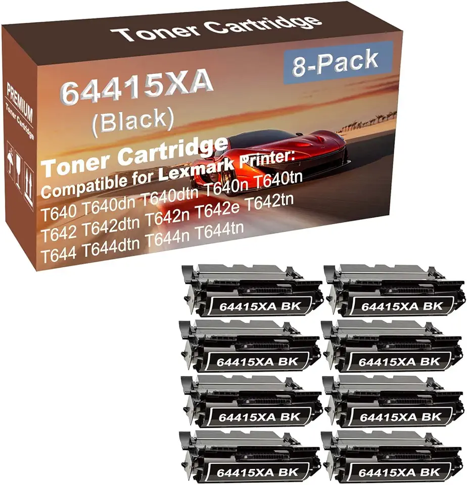 8-Pack Compatible High Capacity 64415XA Imaging Toner Cartridge use for T640 T640dn T640dtn T640n T640tn Printer (Black)